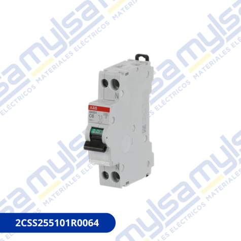 INTERRUPTOR TERMOMAGNETICO DE RIEL DIN 1P+N 6A CURVA C- 6KA (898) 10KA (947-2)